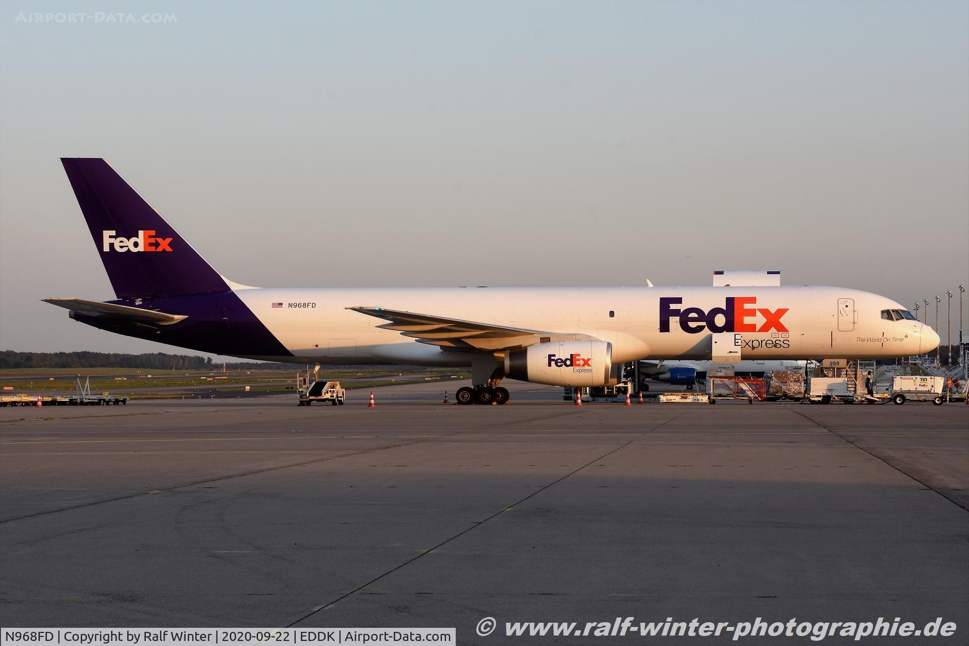 N968FD, 1995 Boeing 757-28A C/N 26274, Boeing 757-28A - FX FDX Federal Express FedEx - 26274 - N968FD - 22.09.2020 - CGN