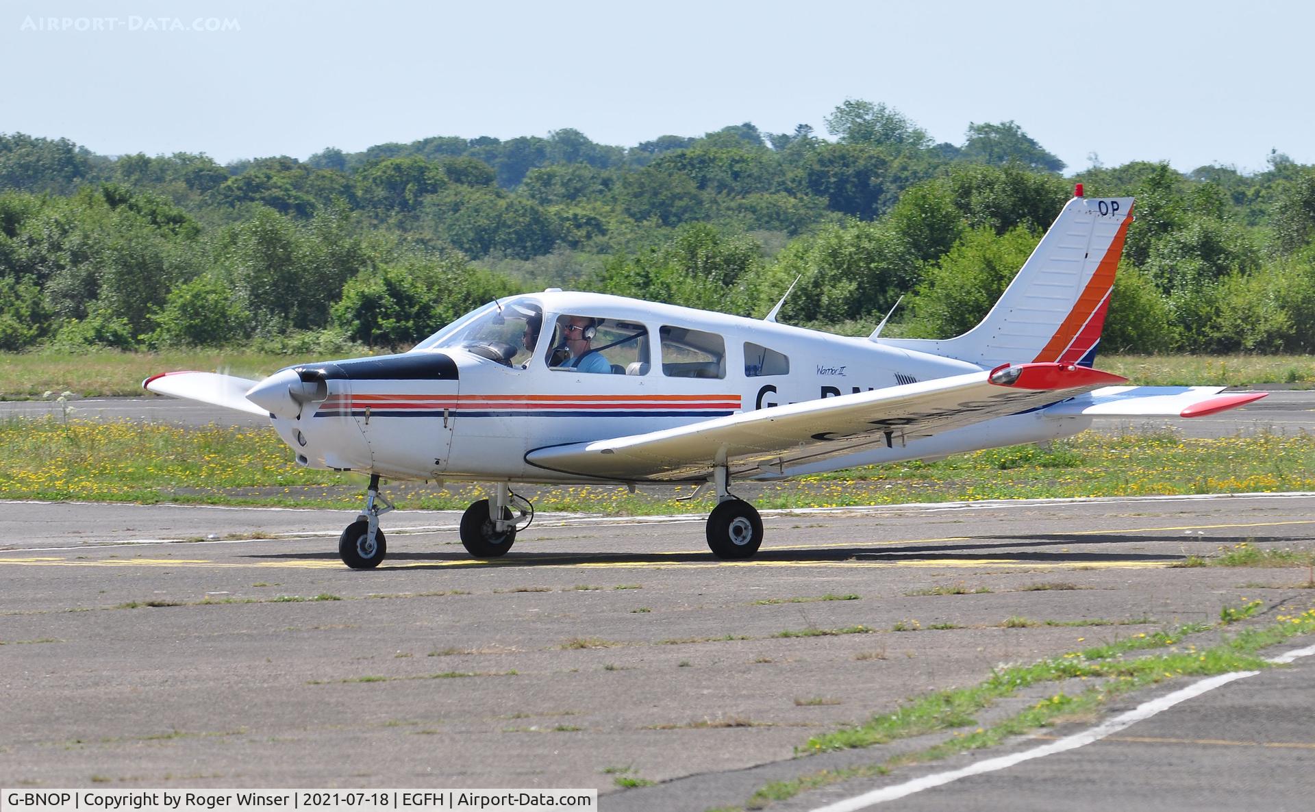 G-BNOP, 1987 Piper PA-28-161 Cherokee Warrior II C/N 2816027, Visiting Warrior II operated by BAe (Warton) Flying Club.