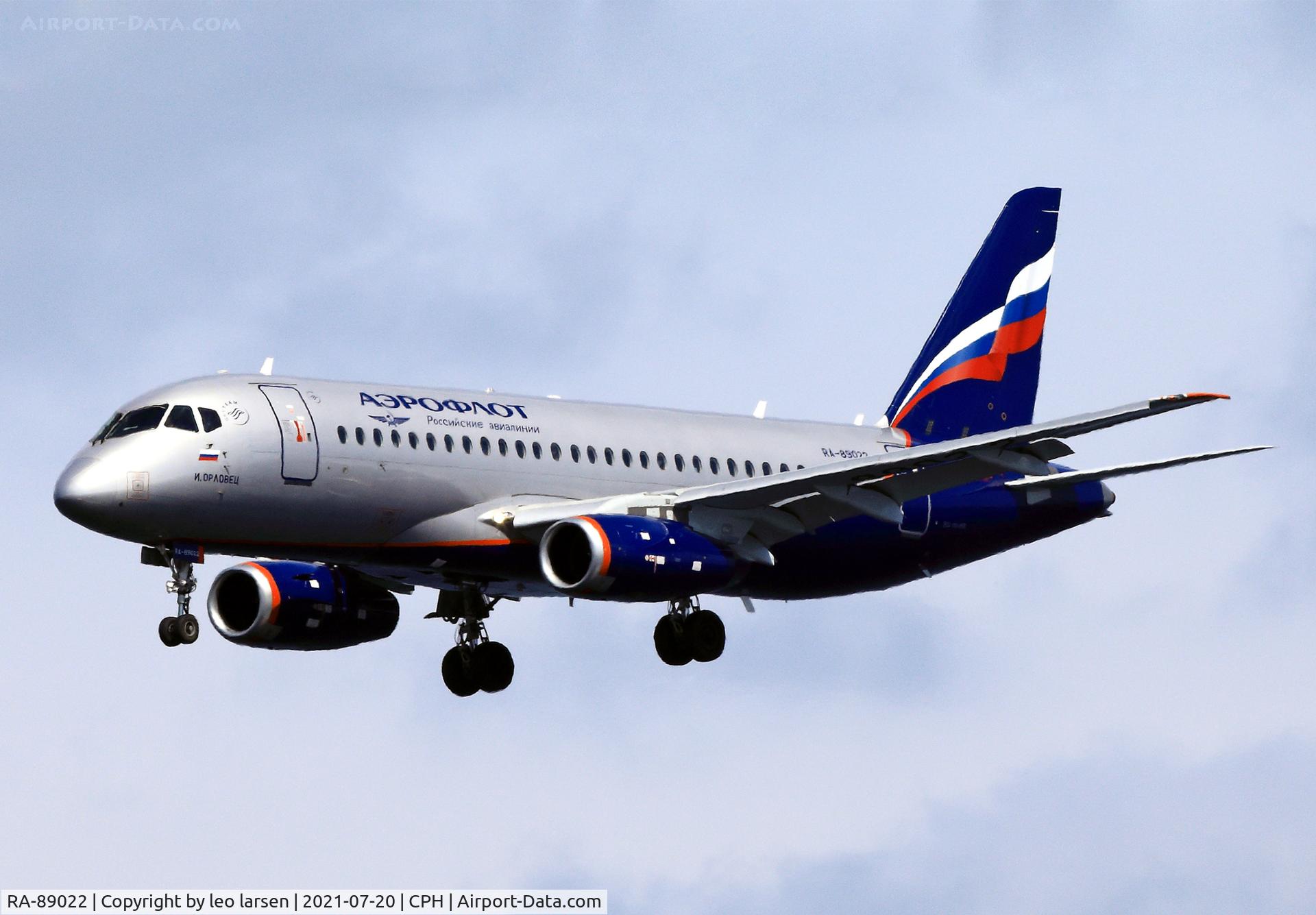 RA-89022, 2013 Sukhoi Superjet 100-95B C/N 95039, Copenhagen 20.7.2021