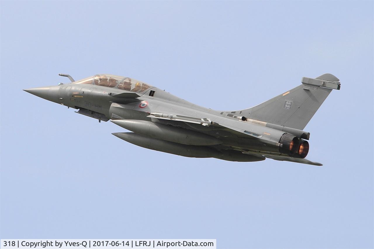 318, Dassault Rafale B C/N 318, Dassault Rafale B, Climbing from rwy 26, Landivisiau naval air base (LFRJ) Tiger Meet 2017