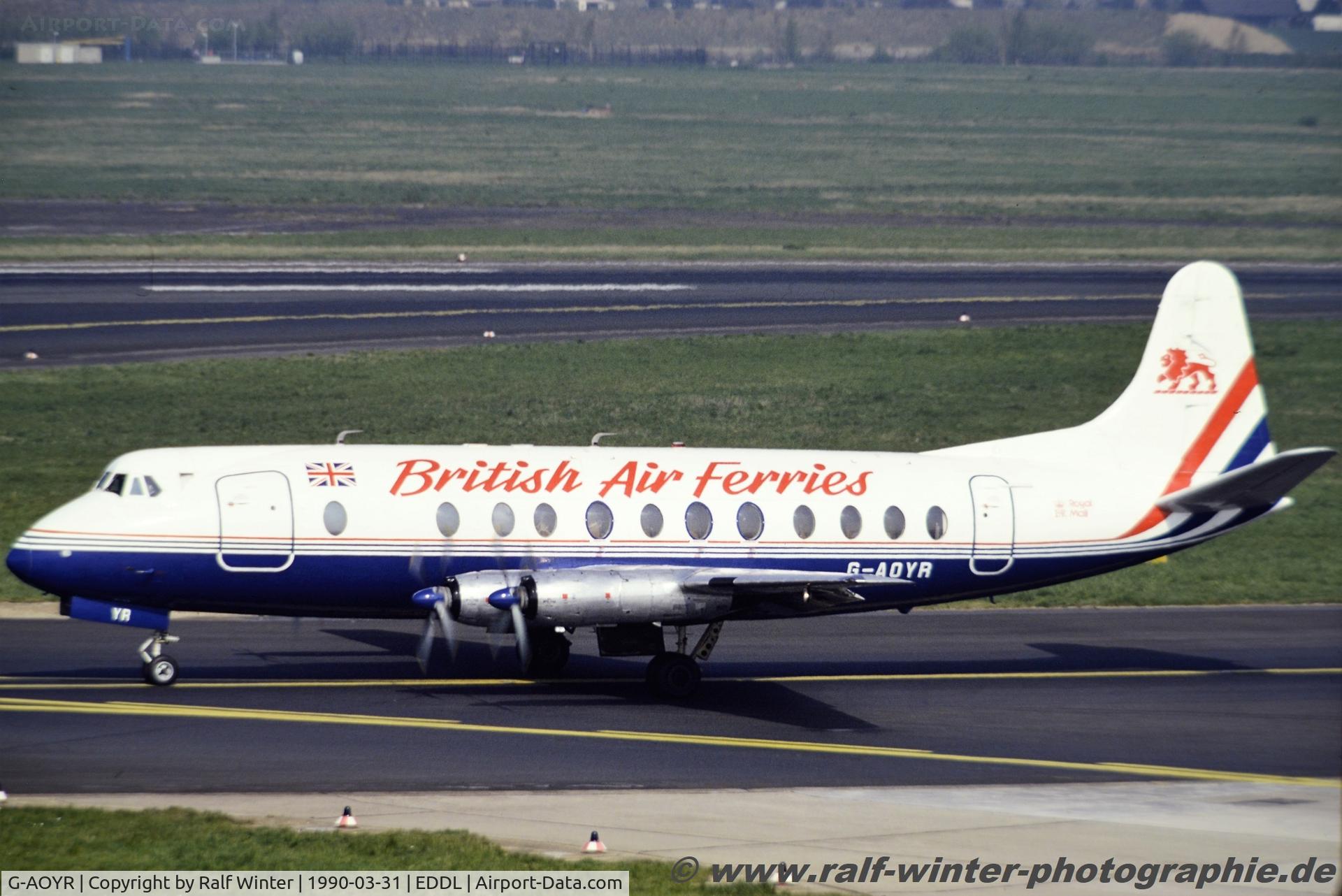 G-AOYR, 1958 Vickers Viscount 806 C/N 266, Vickers Viscount V.806 - BAF British Air Ferries - G-AOYR - 31.03.1990 - DUS