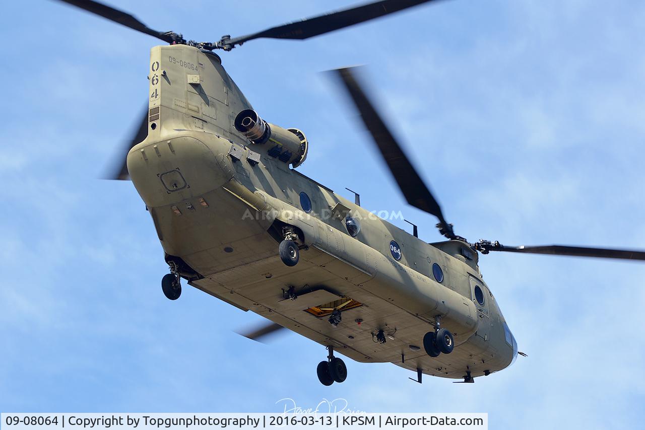 09-08064, 2010 Boeing CH-47F Chinook C/N M8064, 2nd Chinook coming in to land on the Alpha taxiway
