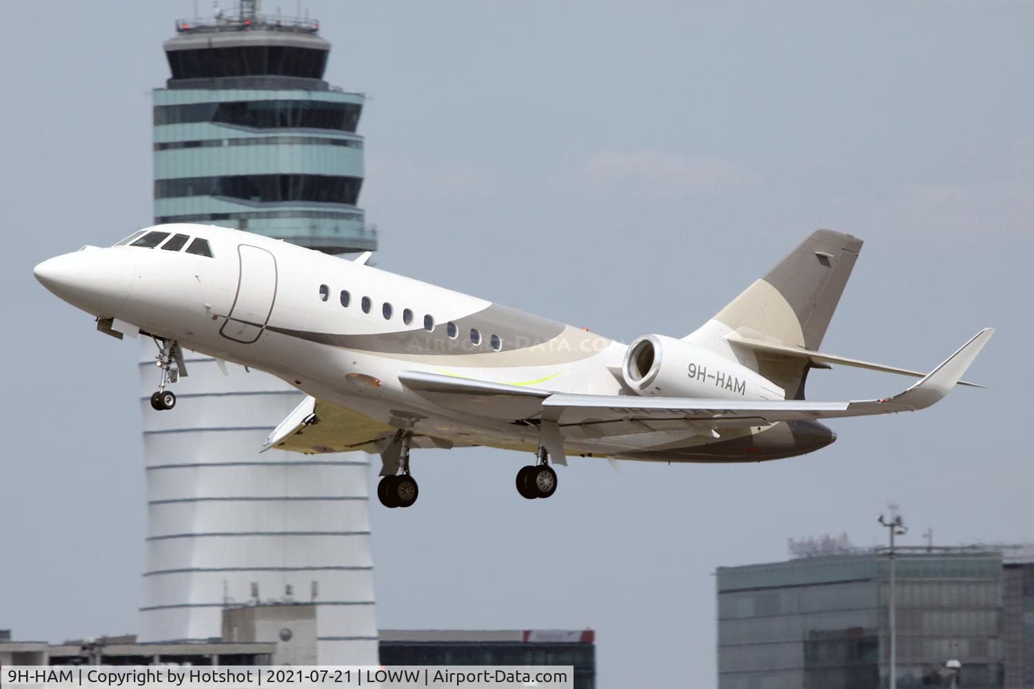 9H-HAM, 2012 Dassault Falcon 2000LX C/N 245, Climbing away from runway 29