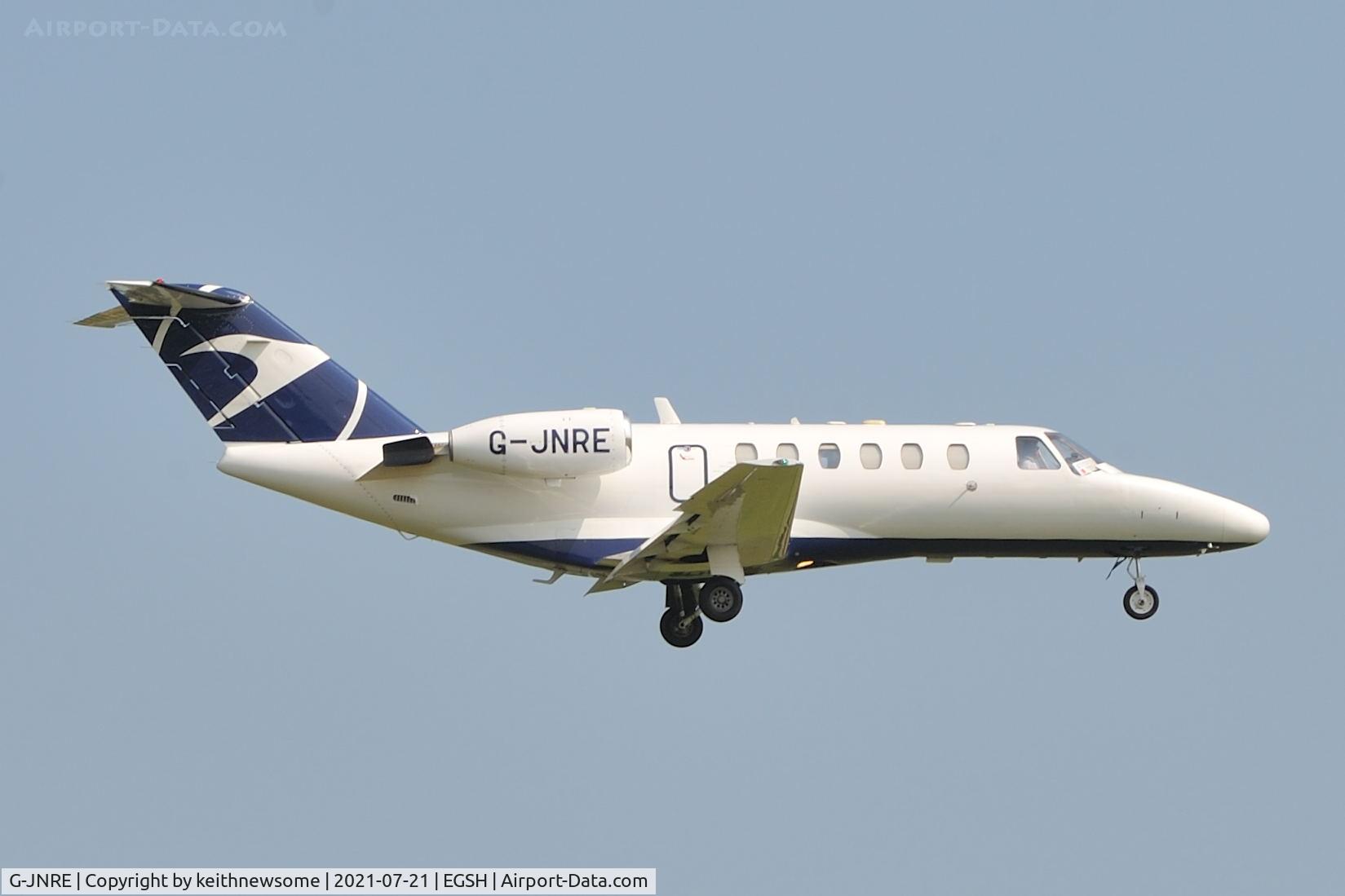 G-JNRE, 2001 Cessna 525A CitationJet CJ2 C/N 525A-0043, Arriving at Norwich.