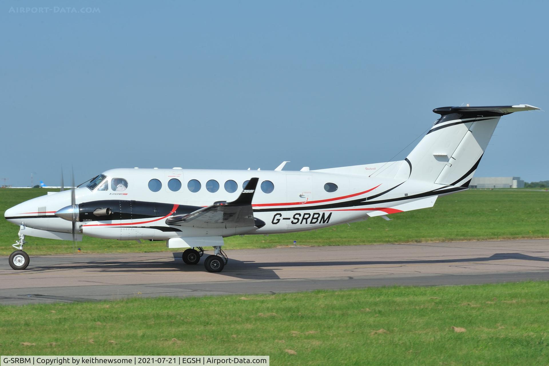G-SRBM, 2016 Beechcraft 350i King Air (B300) C/N FL-1072, Arriving at Norwich from Majorca.