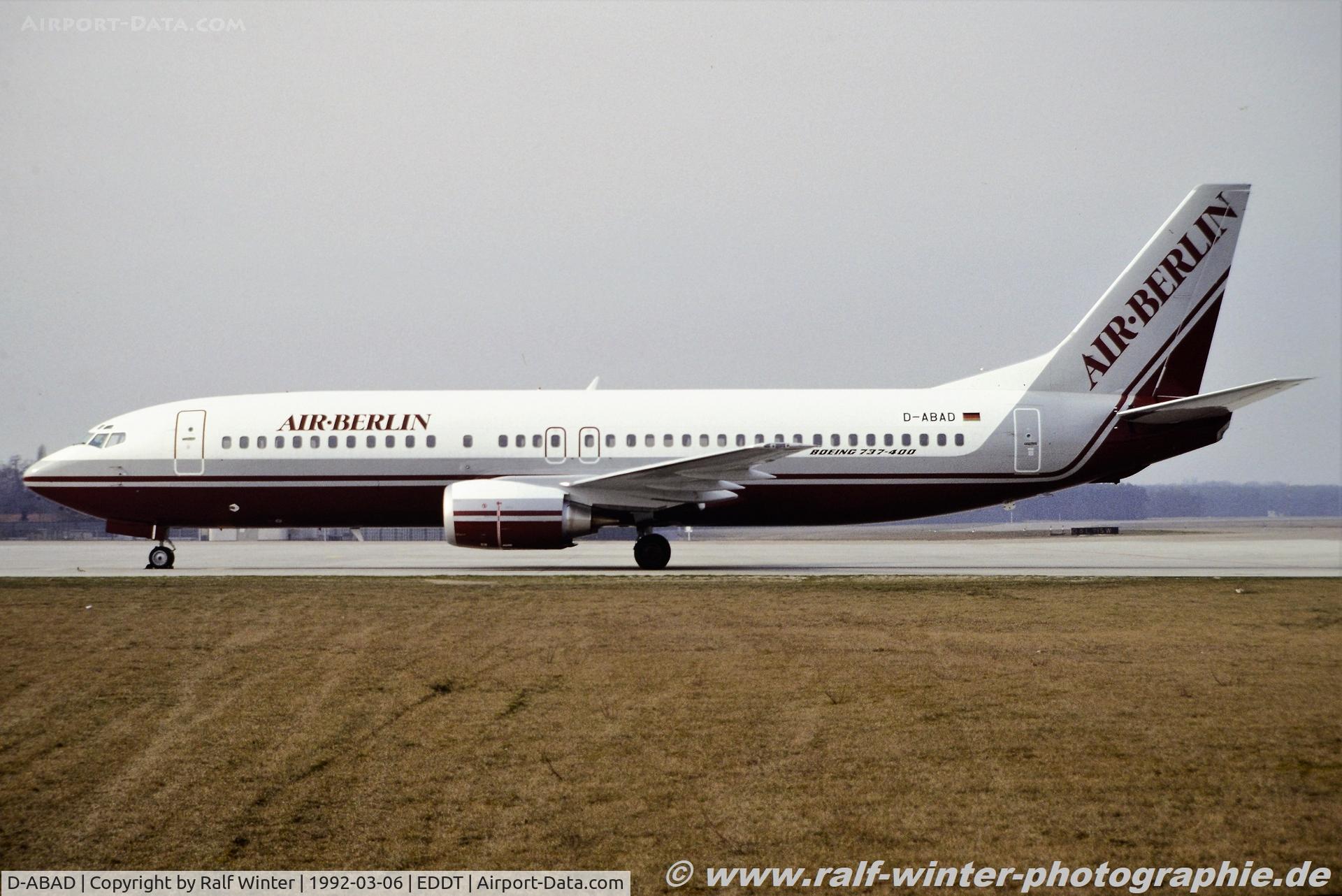 D-ABAD, 1992 Boeing 737-4Y0 C/N 25178, Boeing 737-4Y0 - AB BER Air Berlin -25178 - D-ABAD - 06.03.1992 - TXL