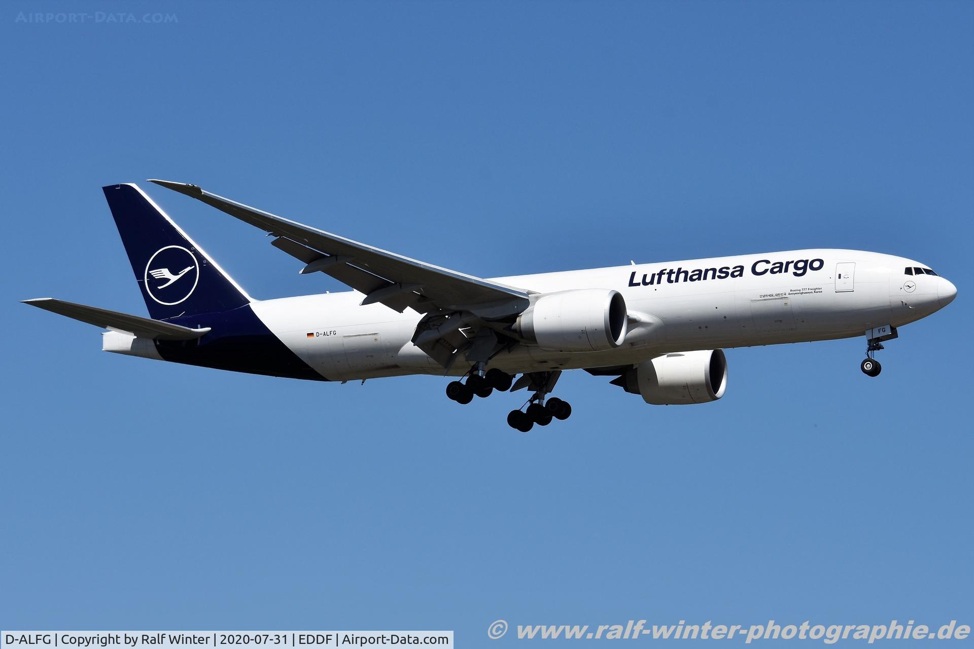 D-ALFG, 2019 Boeing 777-FBT C/N 66090, Boeing 777-FBT - LH GEC Lufthansa Cargo 'Annyeonghaseyo Korea' - 66090 - D-ALFG - 31.07.2020 - FRA