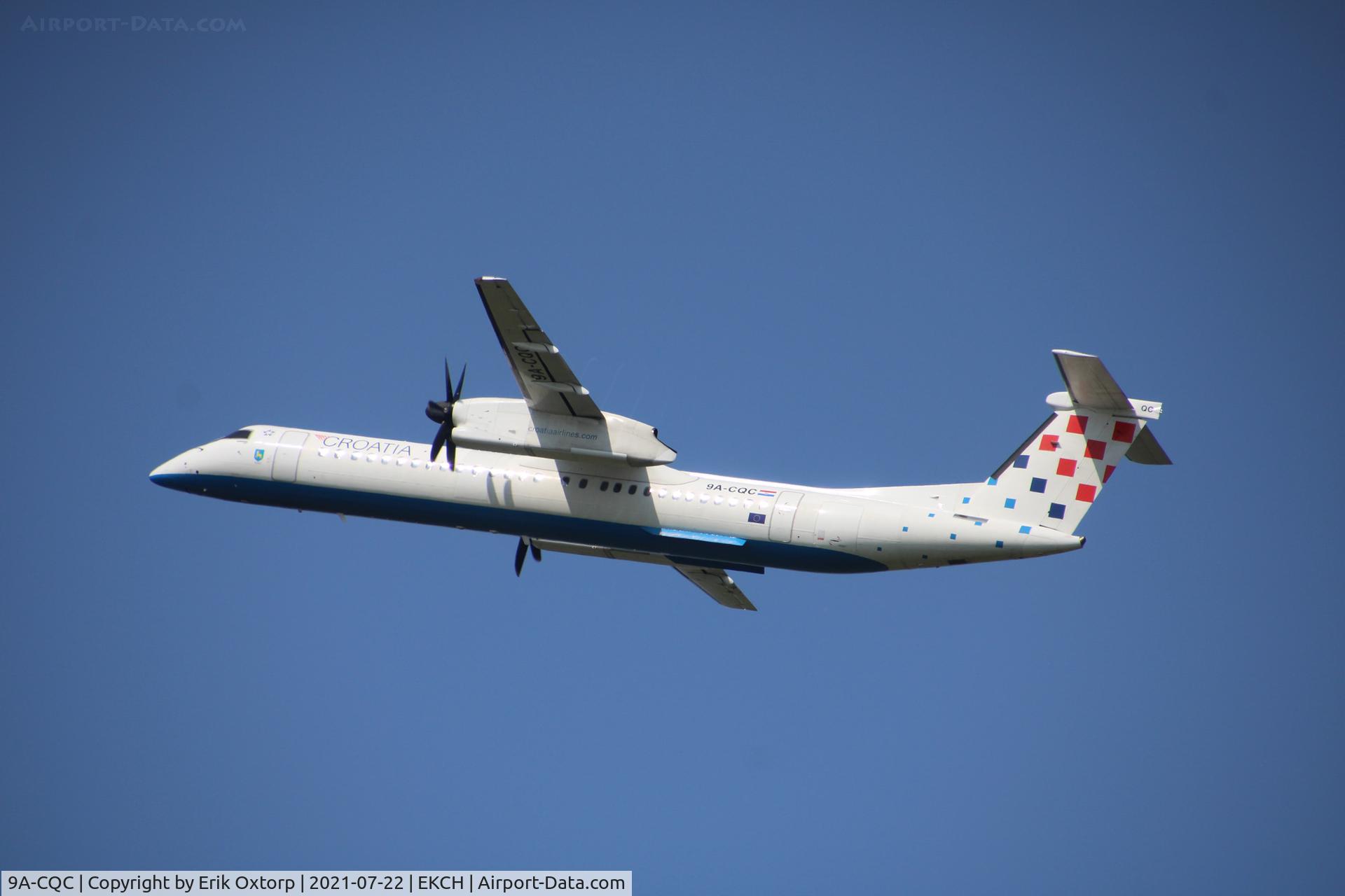 9A-CQC, 2009 De Havilland Canada DHC-8-402Q Dash 8 C/N 4258, 9A-CQC taking off rw 22R