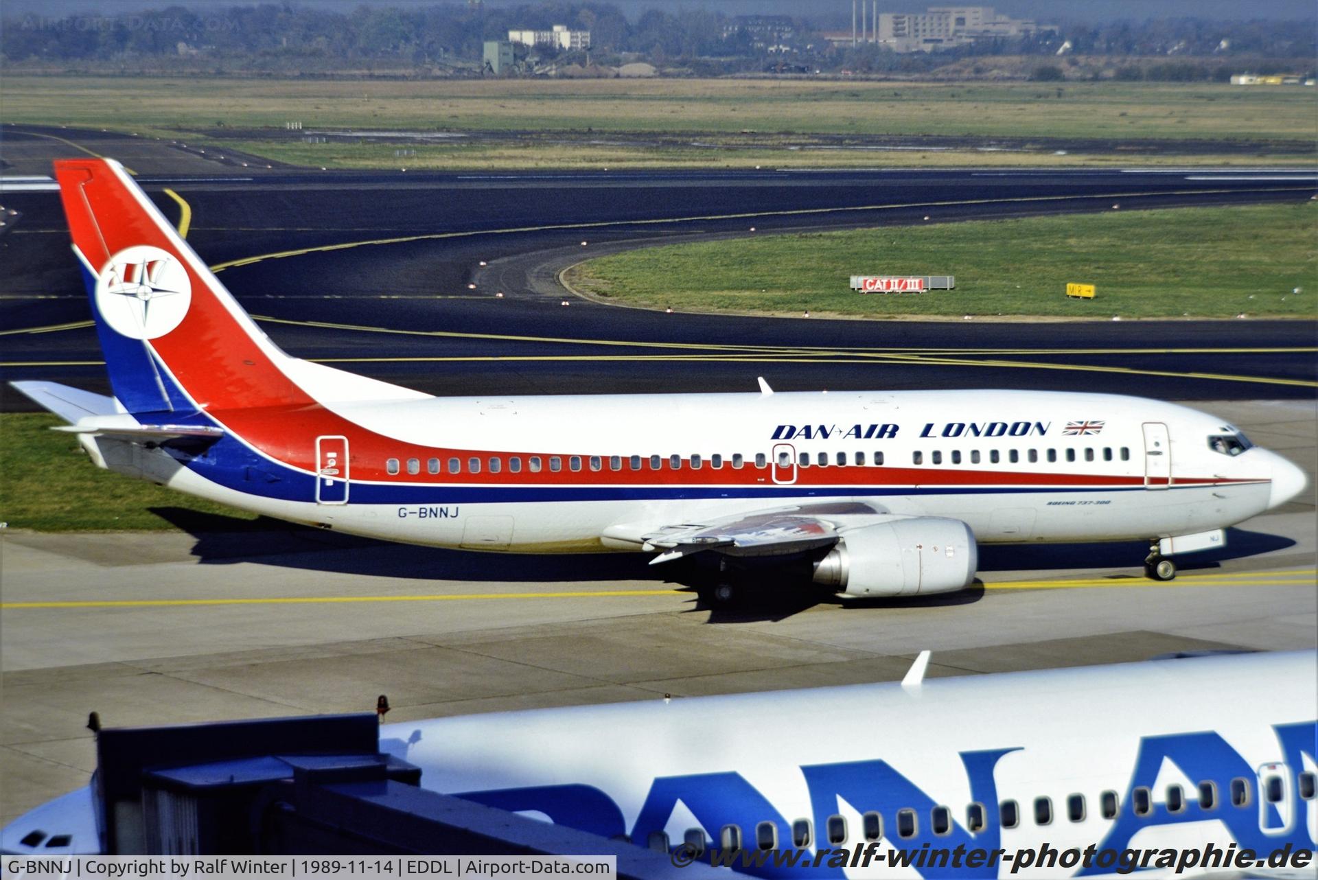 G-BNNJ, 1988 Boeing 737-3Q8 C/N 24068, Boeing 737-3Q8 - DA DAN Dan-Air - 24068 - G-BNNJ - 14.11.1989 - DUS
