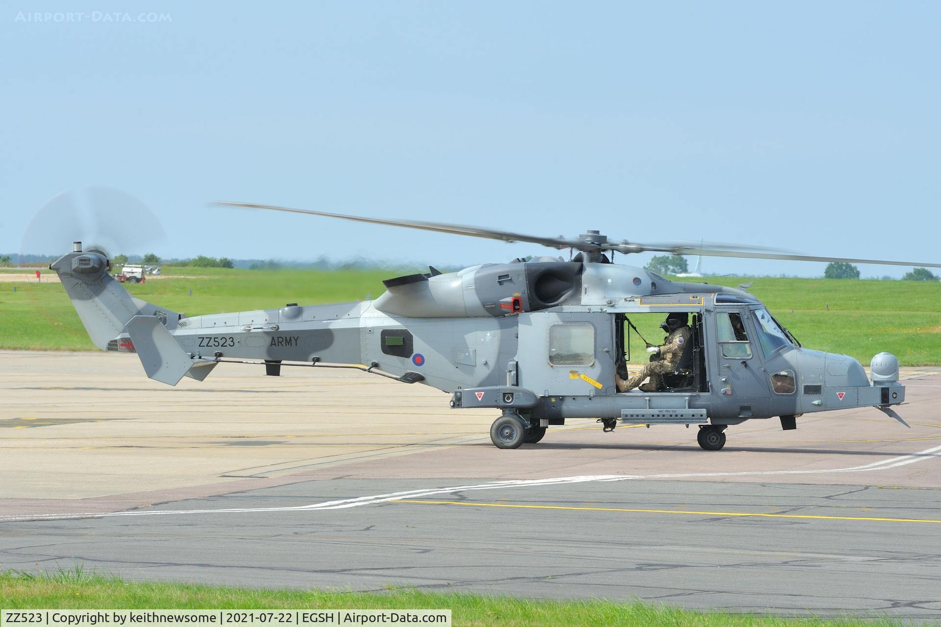 ZZ523, AgustaWestland AW-159 Wildcat AH.1 C/N 530, One of two visits today.
