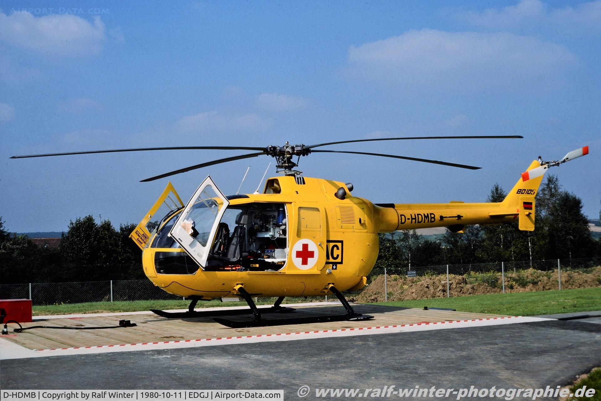 D-HDMB, MBB Bo-105CB-2 C/N S-428, MBB Bo 105CB-2 - ADAC Luftrettung - S-428 - D-HDMB - 10.1980 - EDGJ