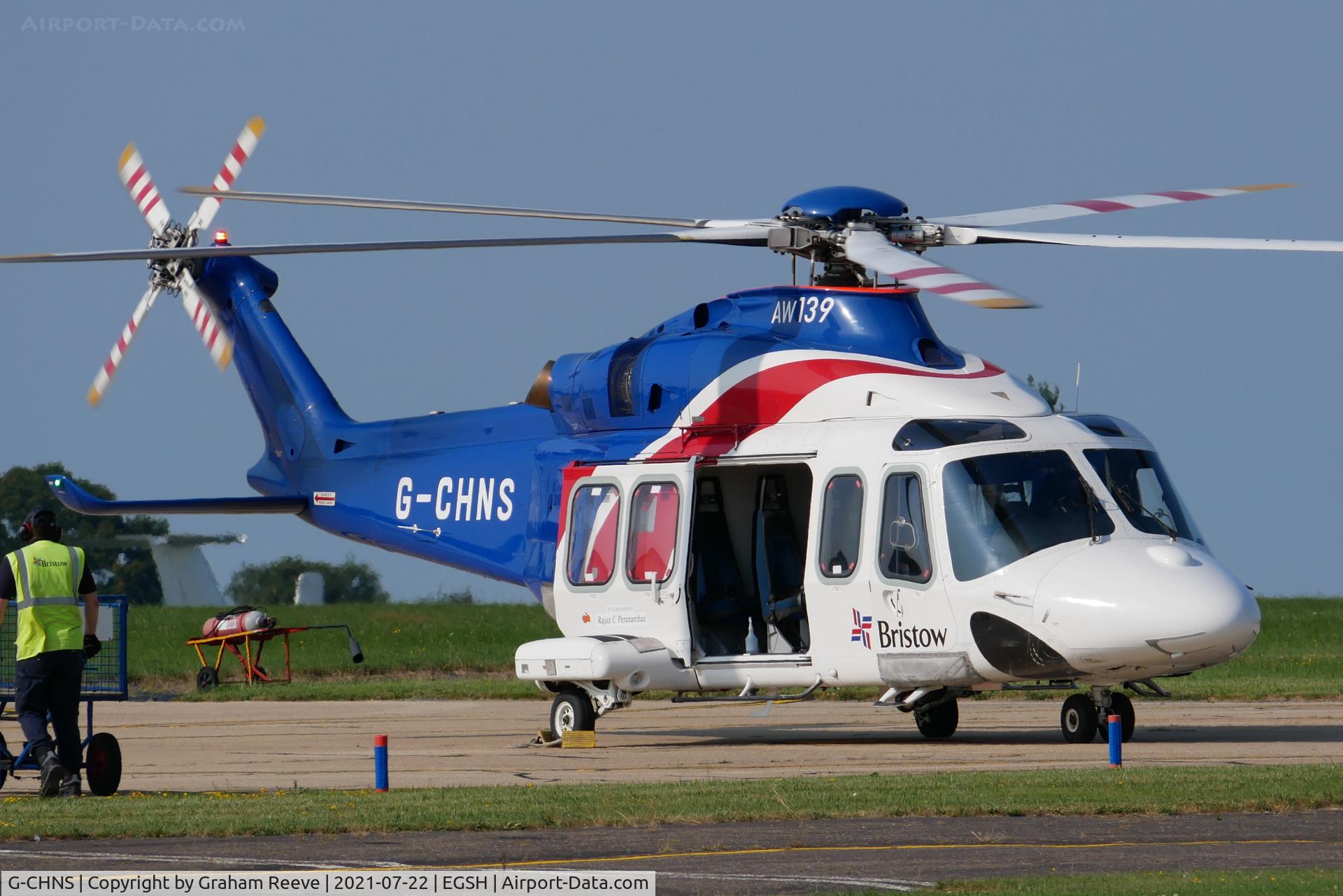 G-CHNS, 2012 AgustaWestland AW-139 C/N 31465, Parked at Norwich.