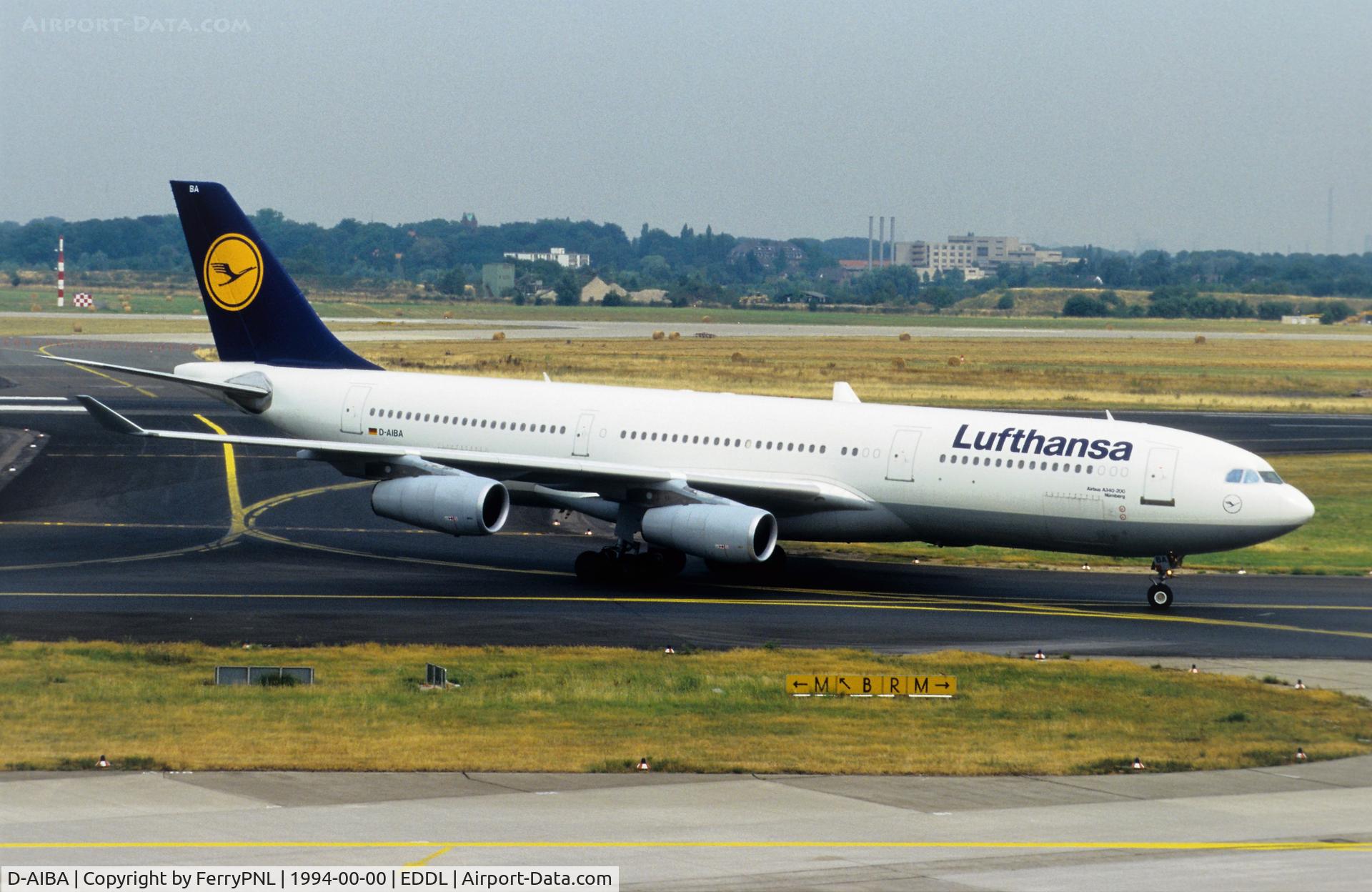 D-AIBA, 1992 Airbus A340-211 C/N 008, Lufthansa A342 arriving in DUS