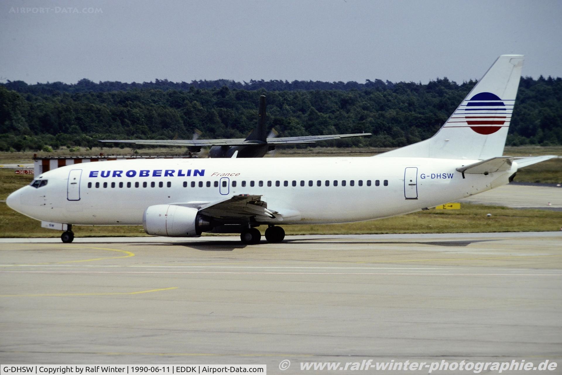 G-DHSW, 1986 Boeing 737-3Y0 C/N 23495, Boeing 737-3Y0 - EE EEG Euroberlin France ex. C-FPWD - G-DHSW - 11.06.1990 - CGN