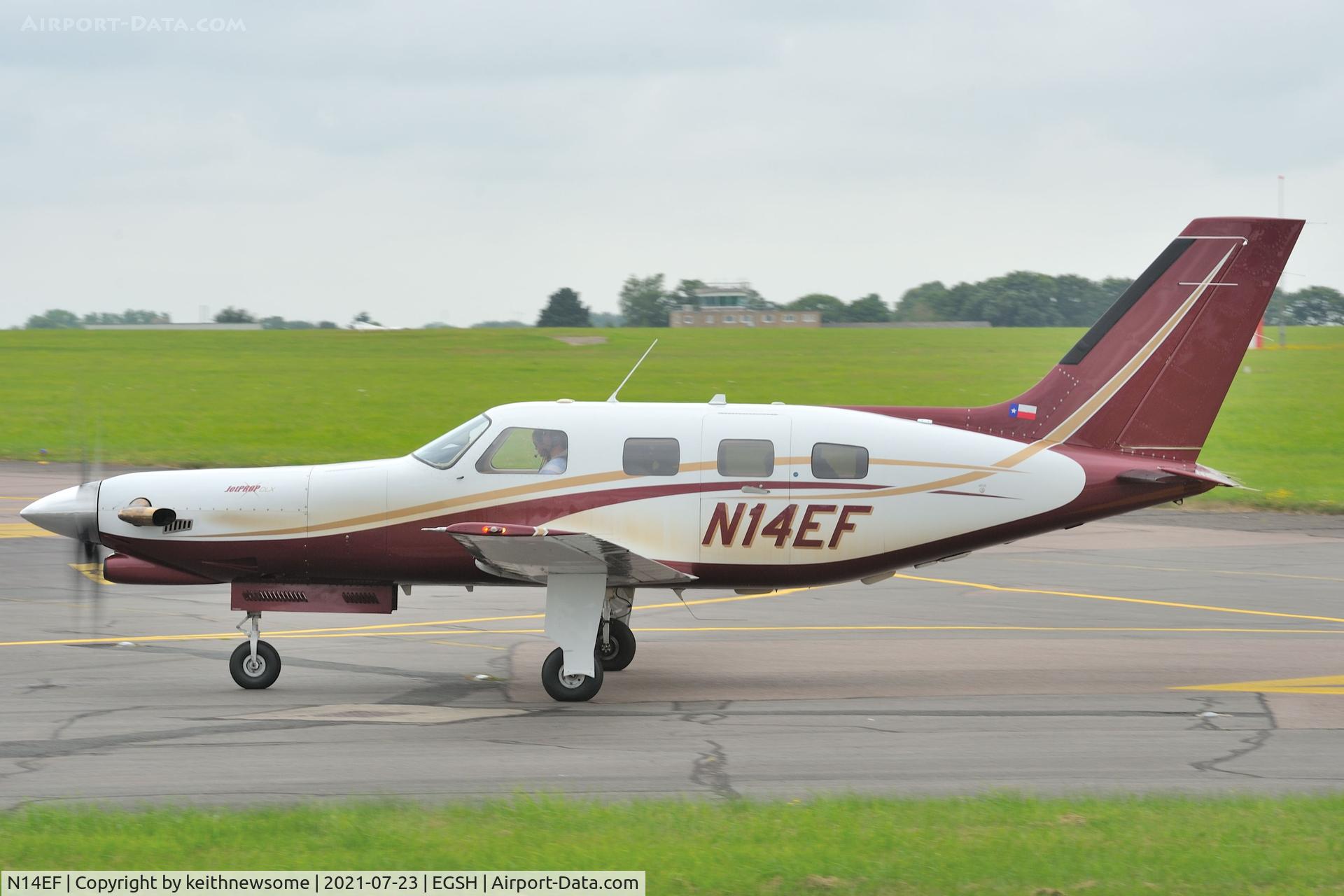 N14EF, 1988 Piper PA-46-350P Malibu Mirage C/N 4622009, Arriving at Norwich from Benbecula.
