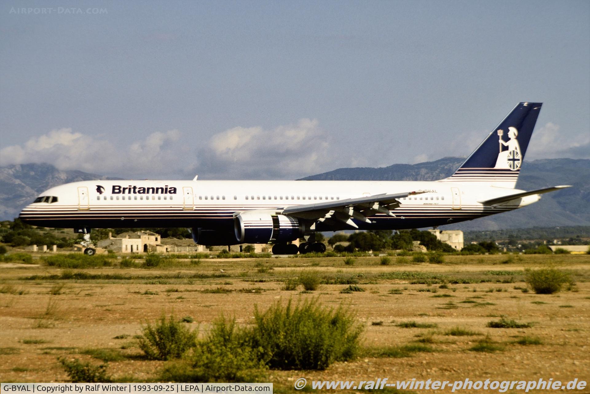 G-BYAL, 1993 Boeing 757-204 C/N 25626, Boeing 757-204 - BY BAL Britannia Airways - 25626  - G-BYAL - 25.09.1993 - PMI