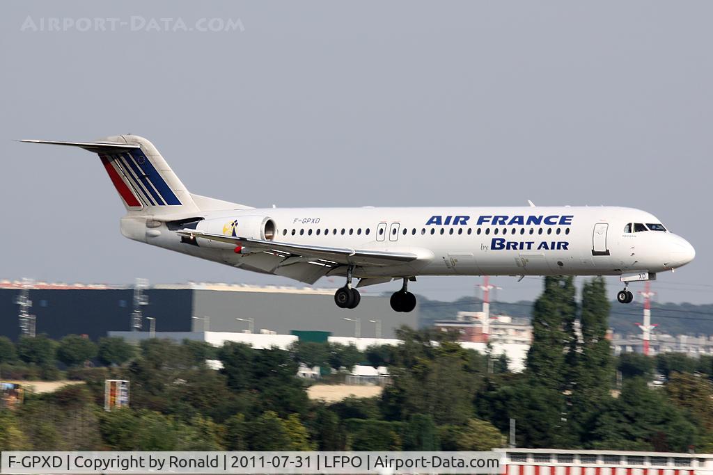 F-GPXD, 1995 Fokker 100 (F-28-0100) C/N 11494, at ory