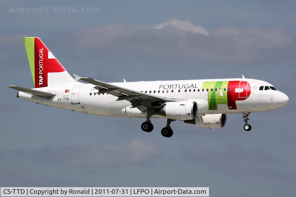 CS-TTD, 1998 Airbus A319-111 C/N 790, at orly