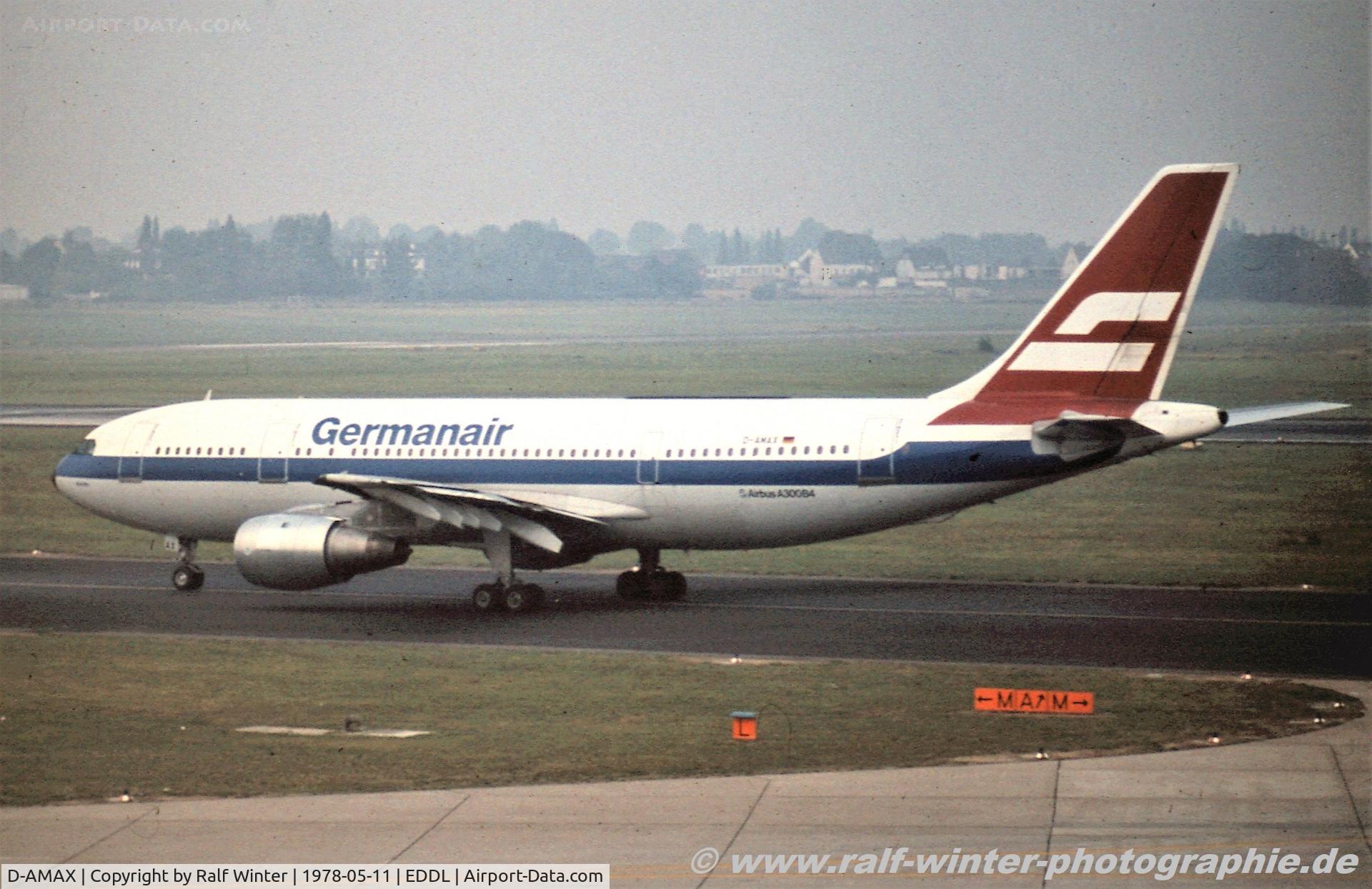 D-AMAX, 1975 Airbus A300B4-103 C/N 12, Airbus A300-100 B4 - DV Germanair - 012- D-AMAX - 1978 - DUS
