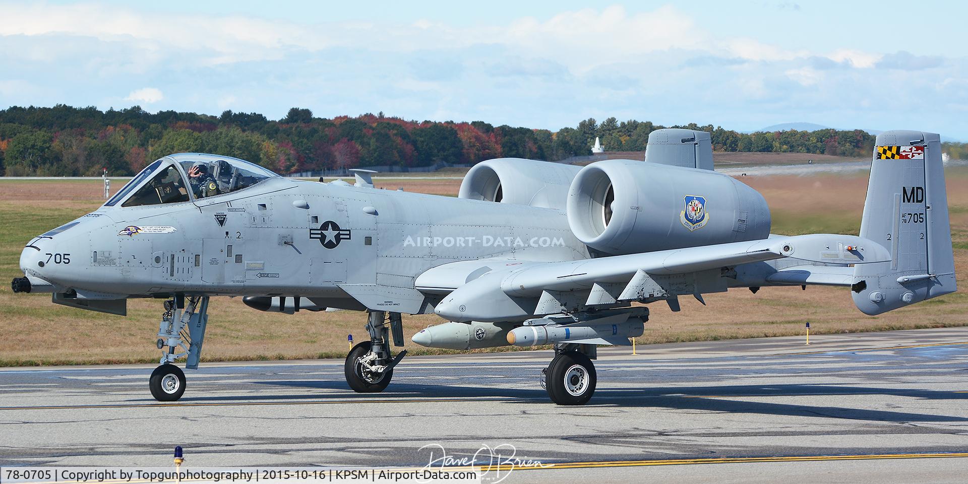 78-0705, 1979 Fairchild Republic A-10C C/N A10-0325, MD ANG Hogs heading back home.