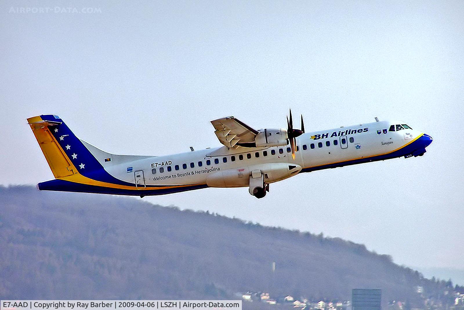 E7-AAD, 1995 ATR 72-212 C/N 464, E7-AAD   Aerospatiale ATR-72-212 [464] (B & H Airlines) Zurich~HB 06/04/2009
