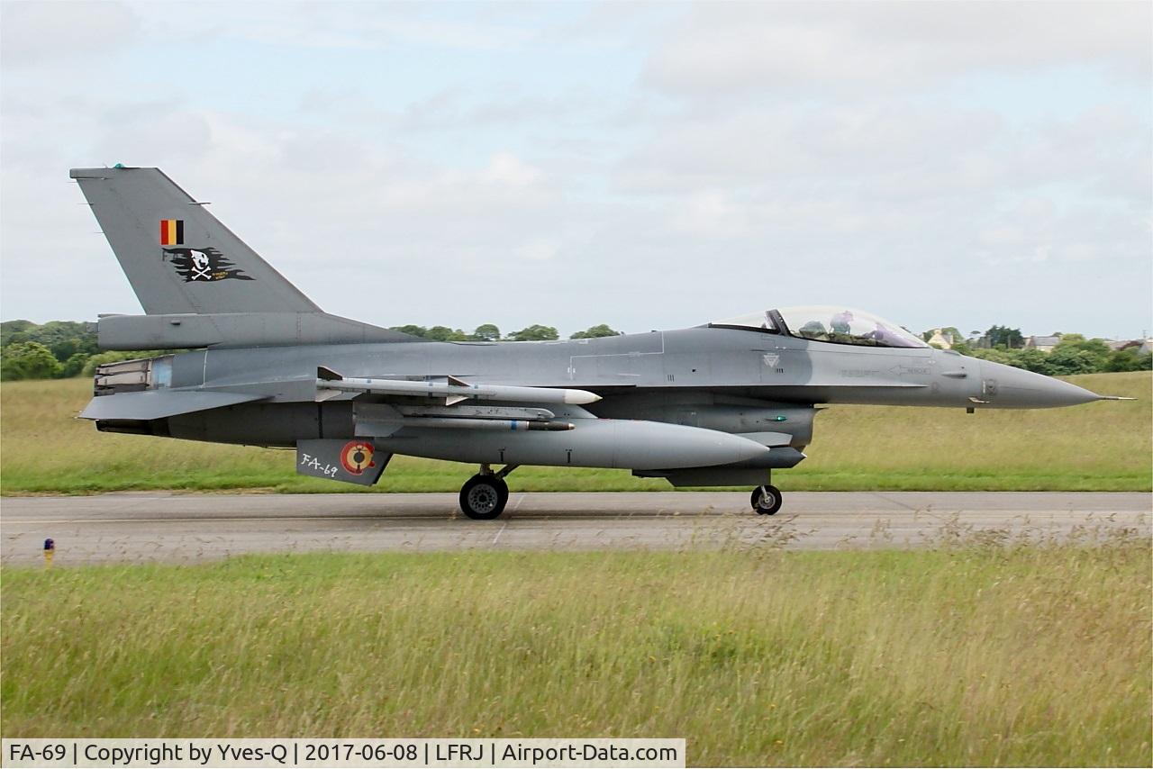 FA-69, 1983 SABCA F-16AM Fighting Falcon C/N 6H-69, SABCA F-16AM Fighting Falcon, Taxiing to flight line, Landivisiau Naval Air Base (LFRJ) Tiger Meet 2017