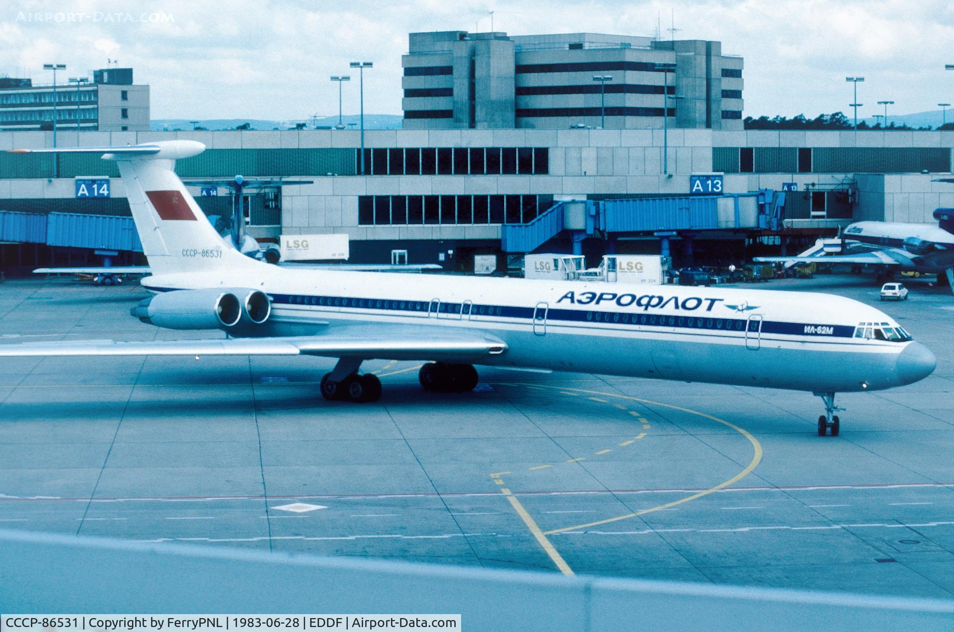 CCCP-86531, 1982 Ilyushin IL-62M C/N 4242654, Aeroflot Il62 arriving in FRA