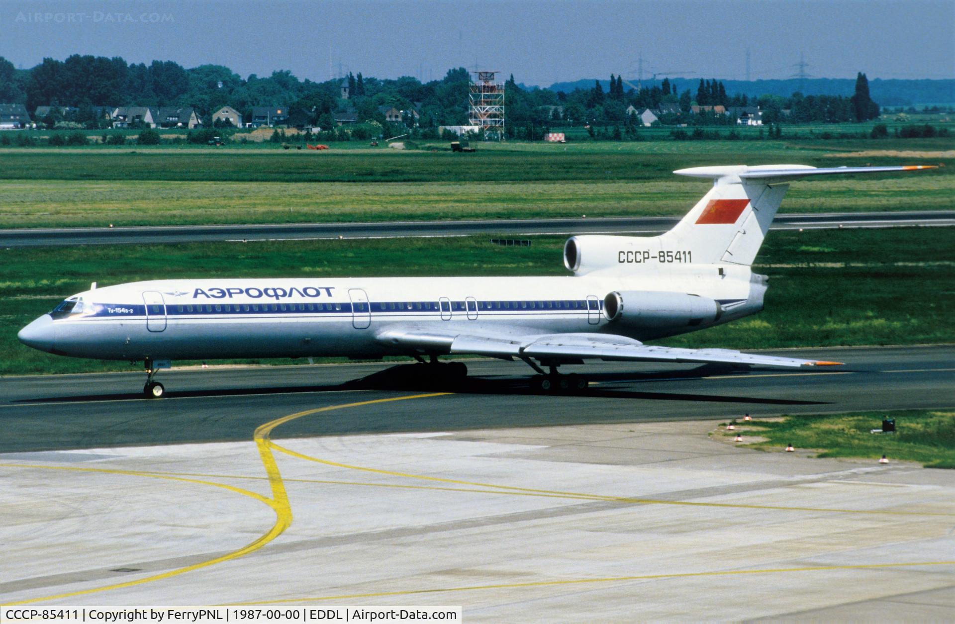 CCCP-85411, 1985 Tupolev Tu-154-B2 C/N 80A411, Aeroflot Tu154 arriving in DUS