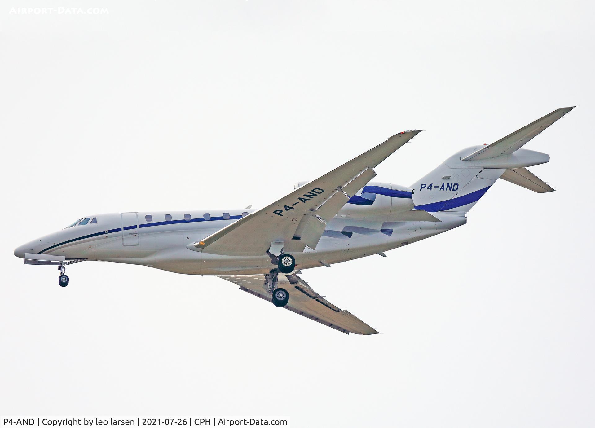 P4-AND, 1999 Cessna 750 Citation X Citation X C/N 750-0075, Copenhagen 26.7.2021 on final to R-04R