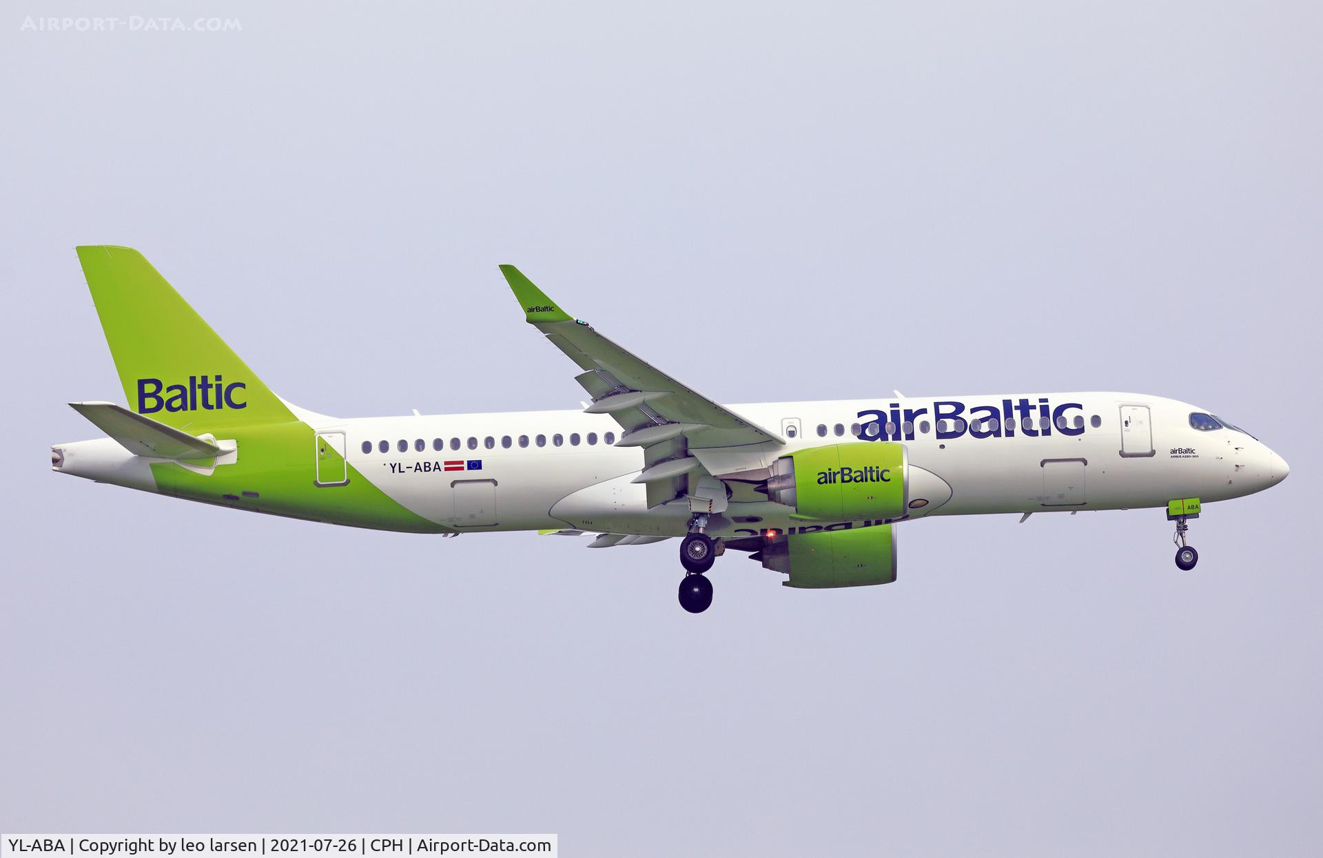 YL-ABA, 2021 Airbus A220-300 C/N 55121, Copenhagen 26.7.2021