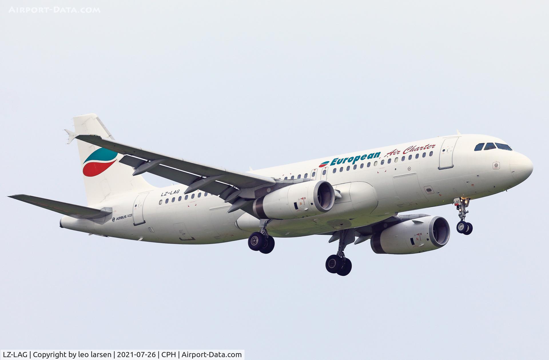 LZ-LAG, 1992 Airbus A320-231 C/N 321, Copenhagen 26.7.2021 approach to R-04L
