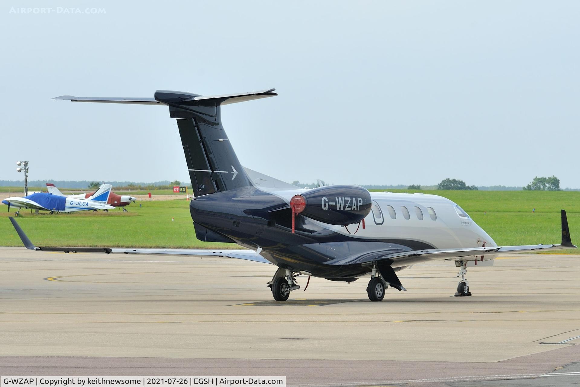 G-WZAP, 2017 Embraer EMB-505 Phenom 300 C/N 50500438, Parked at Norwich.