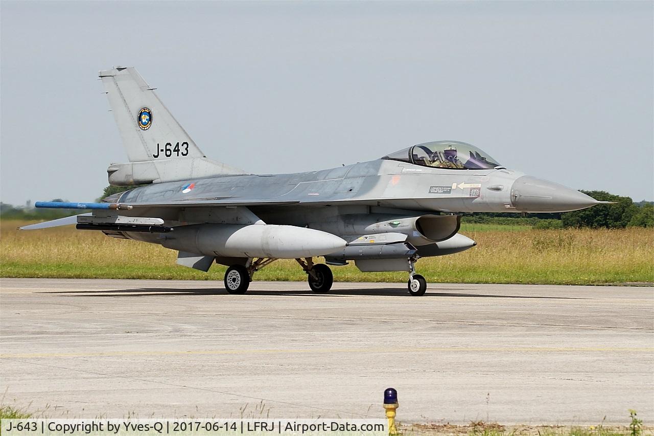 J-643, 1980 Fokker F-16AM Fighting Falcon C/N 6D-75, Fokker F-16AM Fighting Falcon, Taxiing to flight line, Landivisiau Naval Air Base (LFRJ) Tiger Meet 2017