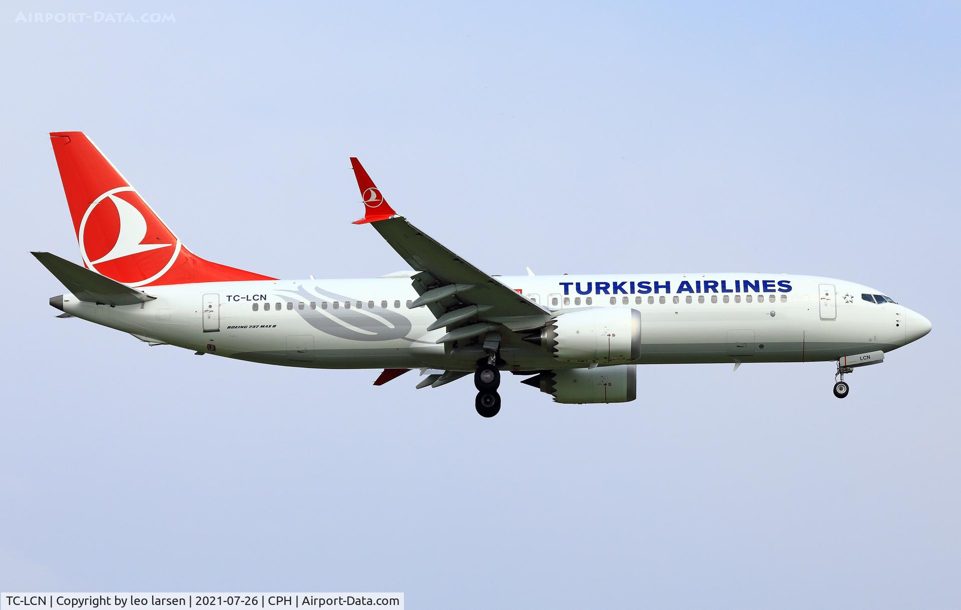 TC-LCN, 2019 Boeing 737-8 MAX C/N 60056, Copenhagen 26.7.2021