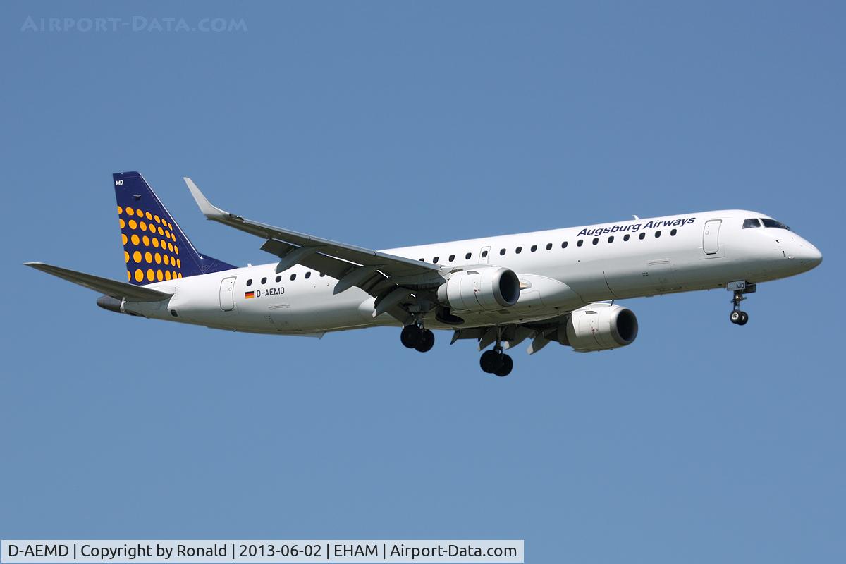 D-AEMD, 2009 Embraer 195LR (ERJ-190-200LR) C/N 19000305, at spl