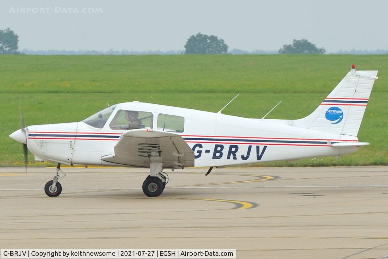 G-BRJV, 1988 Piper PA-28-161 Cadet C/N 28-41167, Arriving at Norwich from Rougham.