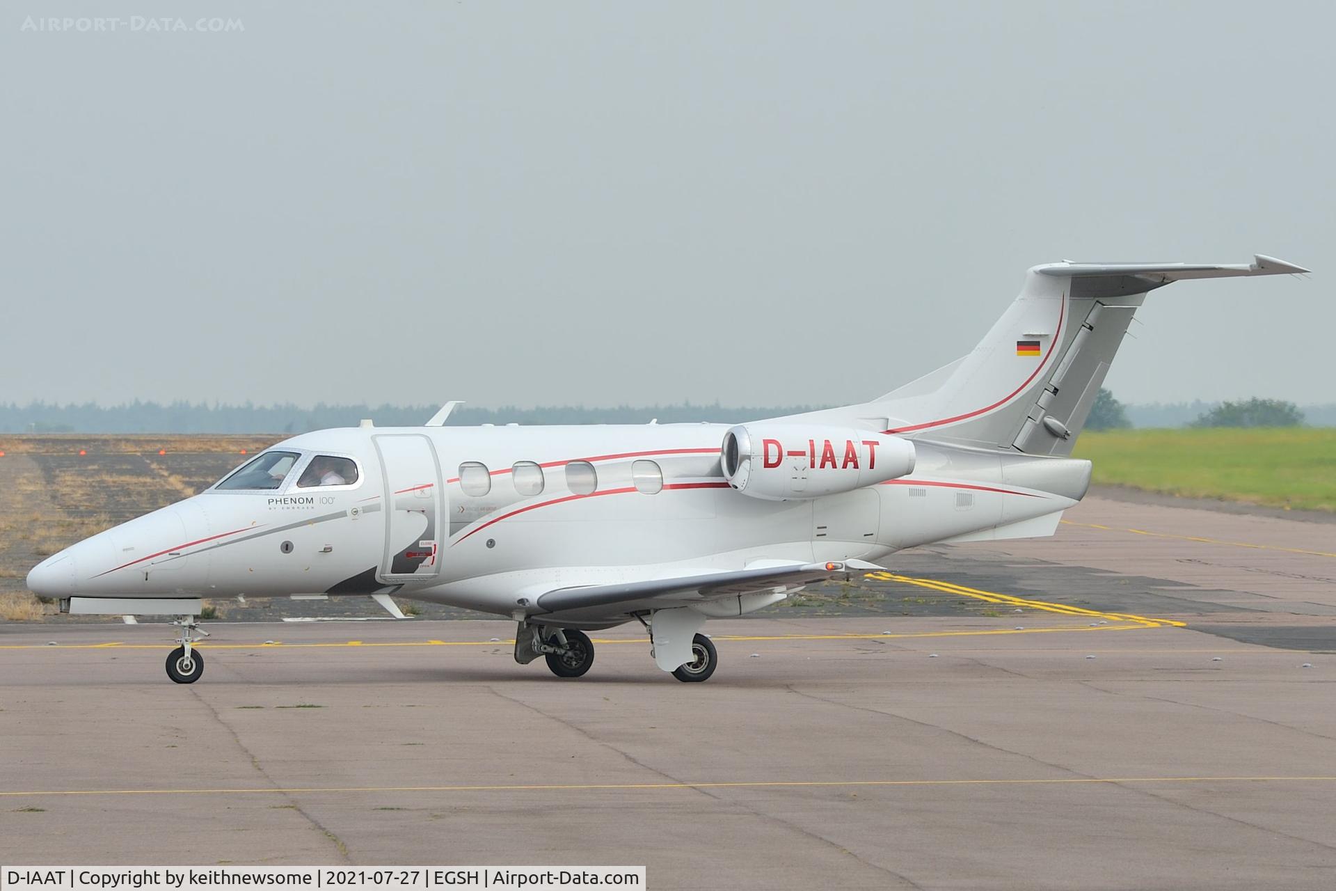 D-IAAT, 2010 Embraer EMB-500 Phenom 100 C/N 50000162, Arriving at Norwich from Nice, France.