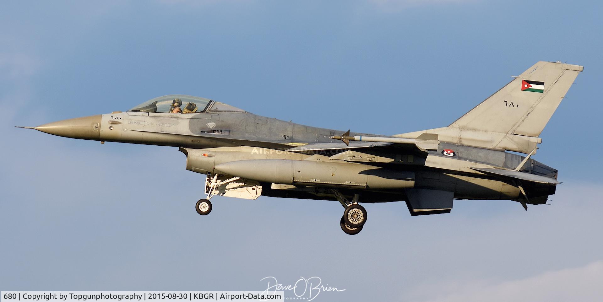 680, General Dynamics F-16AM Fighting Falcon C/N 61-459/M13-20, Jordan F-16 arriving at Bangor