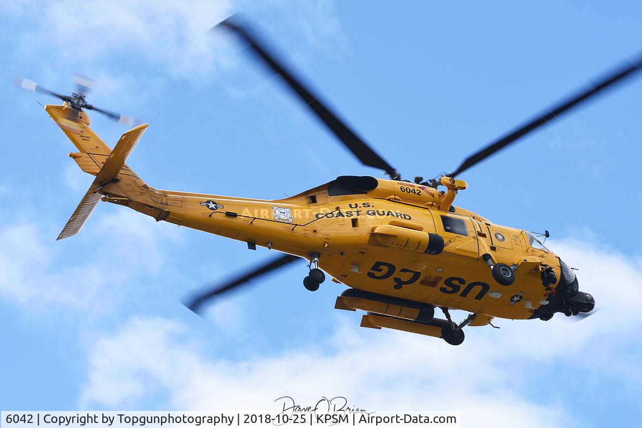 6042, Sikorsky HH-60J Jayhawk C/N 70.2283, inbound for a fuel stop.