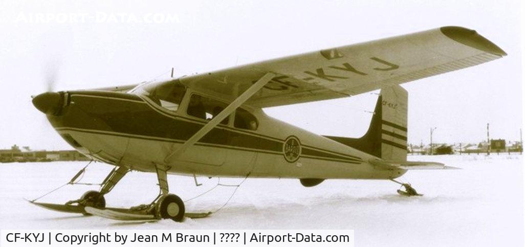 CF-KYJ, 1955 Cessna 180 C/N 180-31294, Airplane used to provide drilling fluids engineering services for remote drilling locations