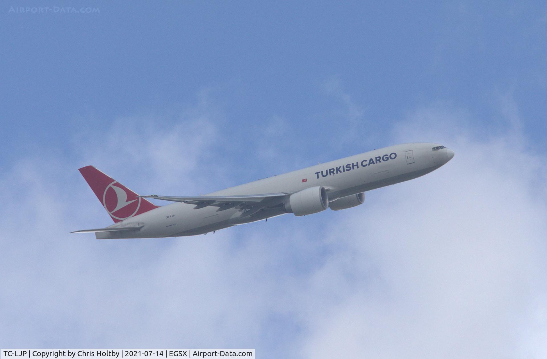 TC-LJP, 2018 Boeing 777-FF2 C/N 65744, Over North Weald Airfield, Essex