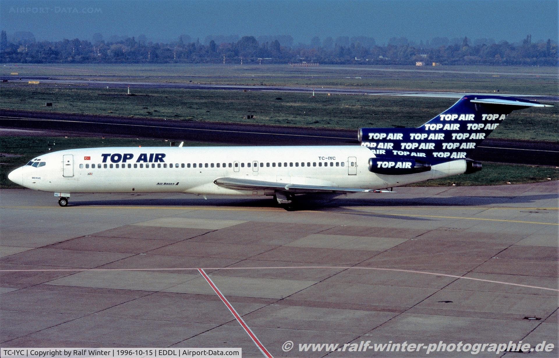 TC-IYC, 1976 Boeing 727-2F2 C/N 21260, Boeing 727-2F2(ADV) - Top Air - 21260 - TC-IYC - 15.10.1996 - DUS