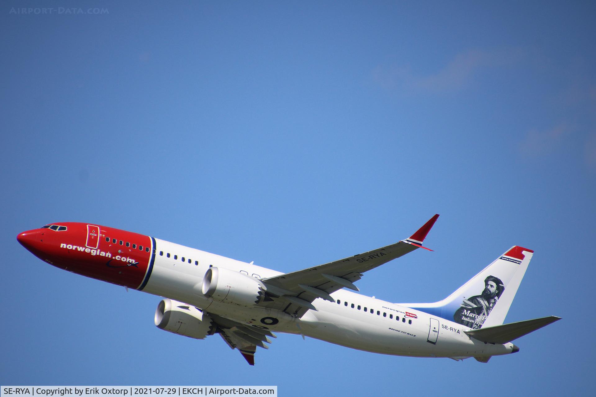 SE-RYA, 2018 Boeing 737-8 MAX C/N 64993, SE-RYA take off rw 22R. 