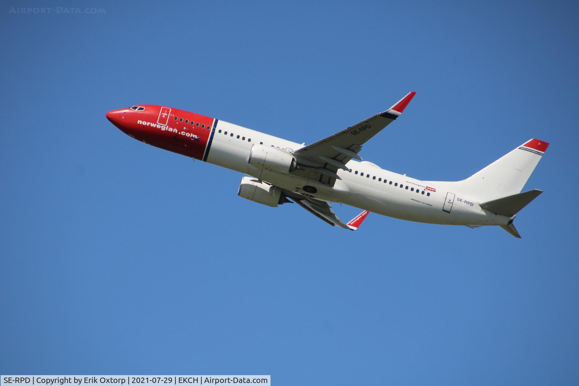 SE-RPD, 2016 Boeing 737-8JP C/N 41152, SE-RPD taking off rw 22R