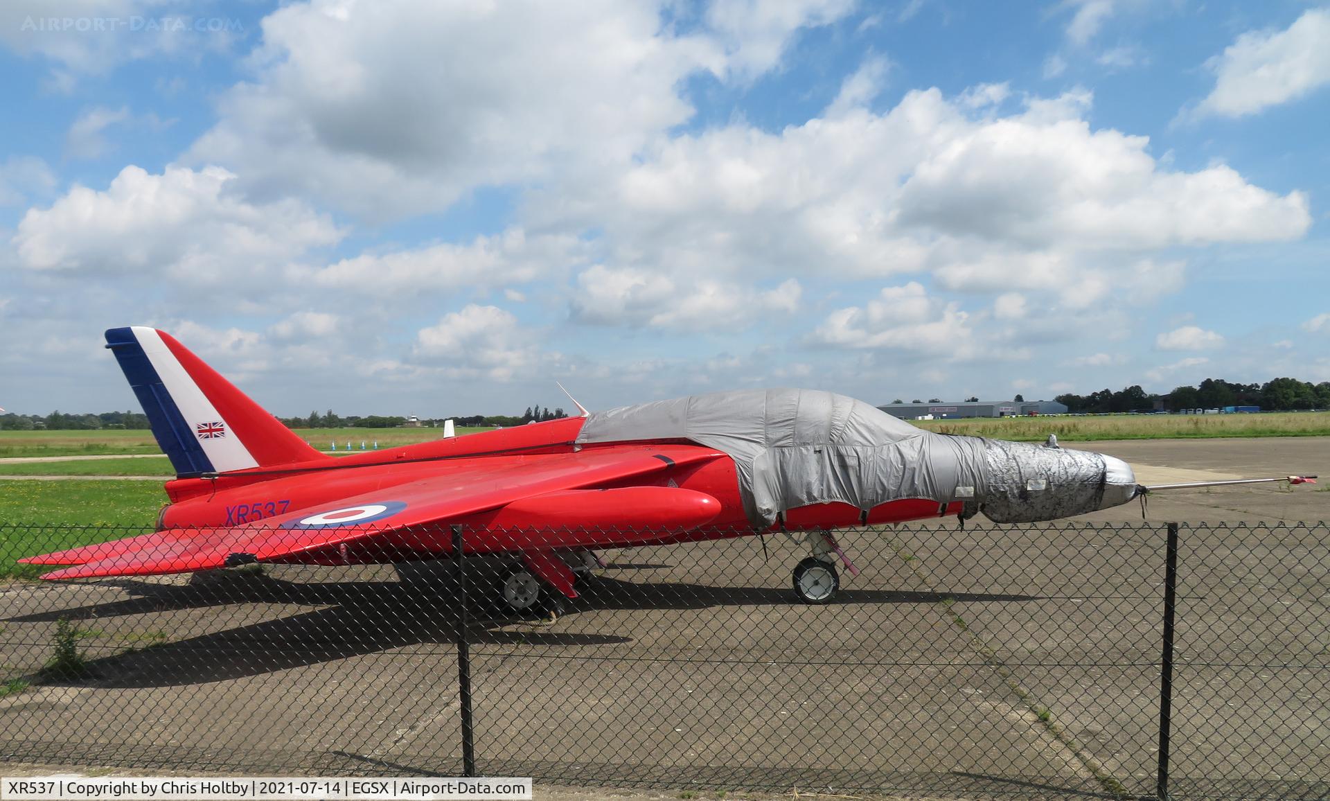 XR537, 1963 Hawker Siddeley Gnat T.1 C/N FL548, Ex-Red Arrow Gnat parked now at North Weald