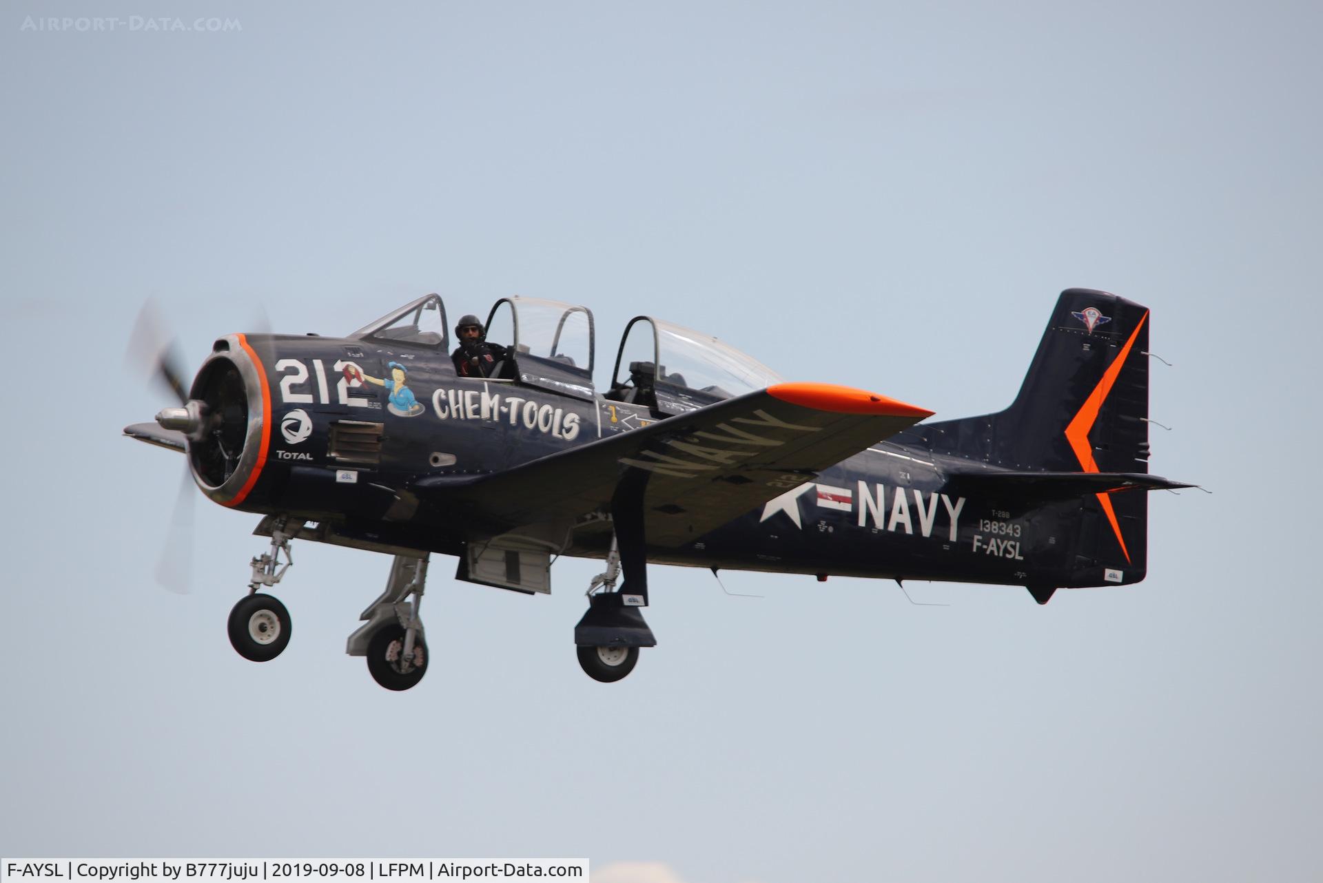F-AYSL, 1955 North American T-28B Trojan C/N 200-414, during Air Légende 2019