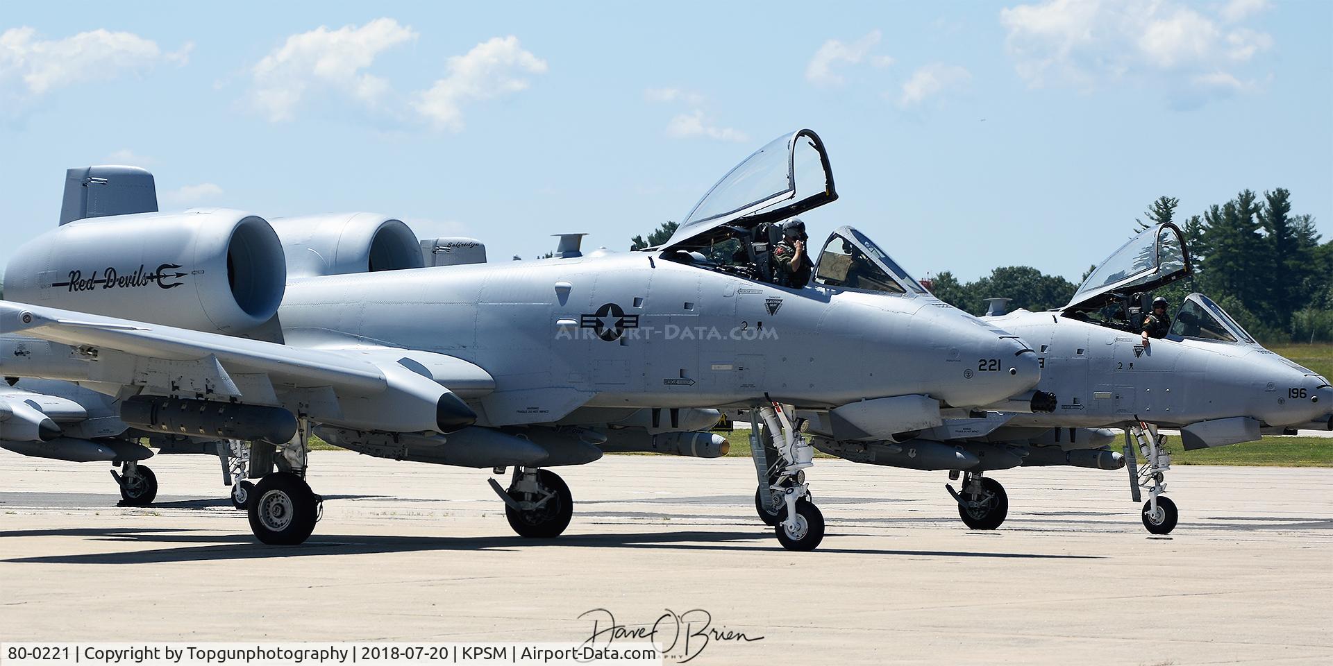 80-0221, 1980 Fairchild Republic A-10C Thunderbolt II C/N A10-0571, SANDY11 Flight taxing to RW34