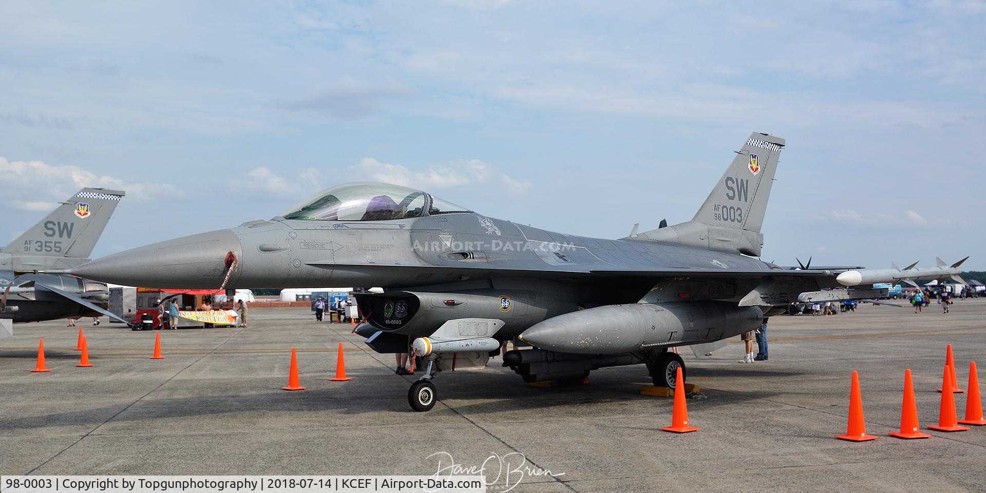 98-0003, 1998 Lockheed Martin F-16C Fighting Falcon C/N CC-214, 55th FS