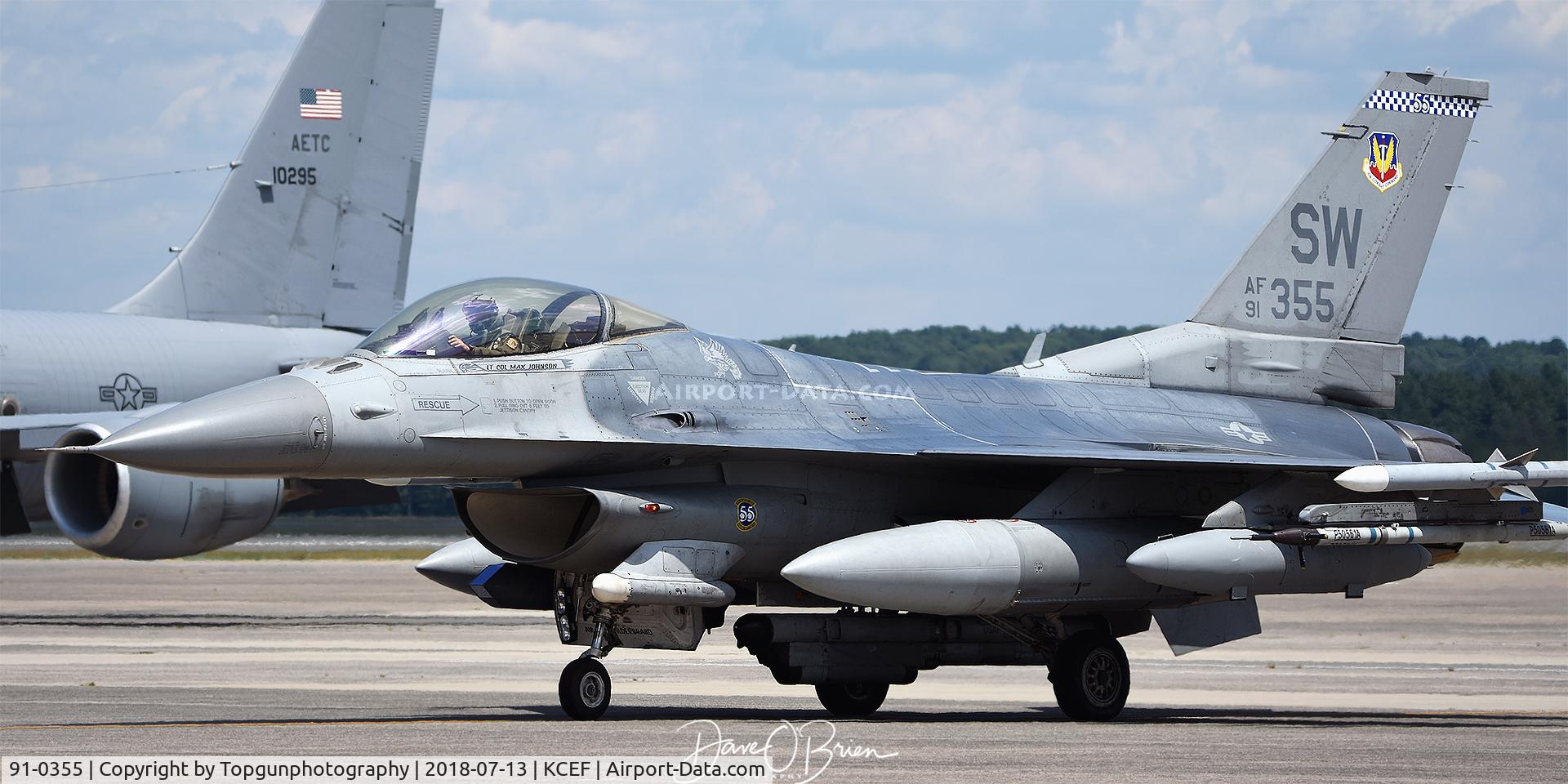 91-0355, 1992 General Dynamics F-16C Fighting Falcon C/N CC-53, 55th FS