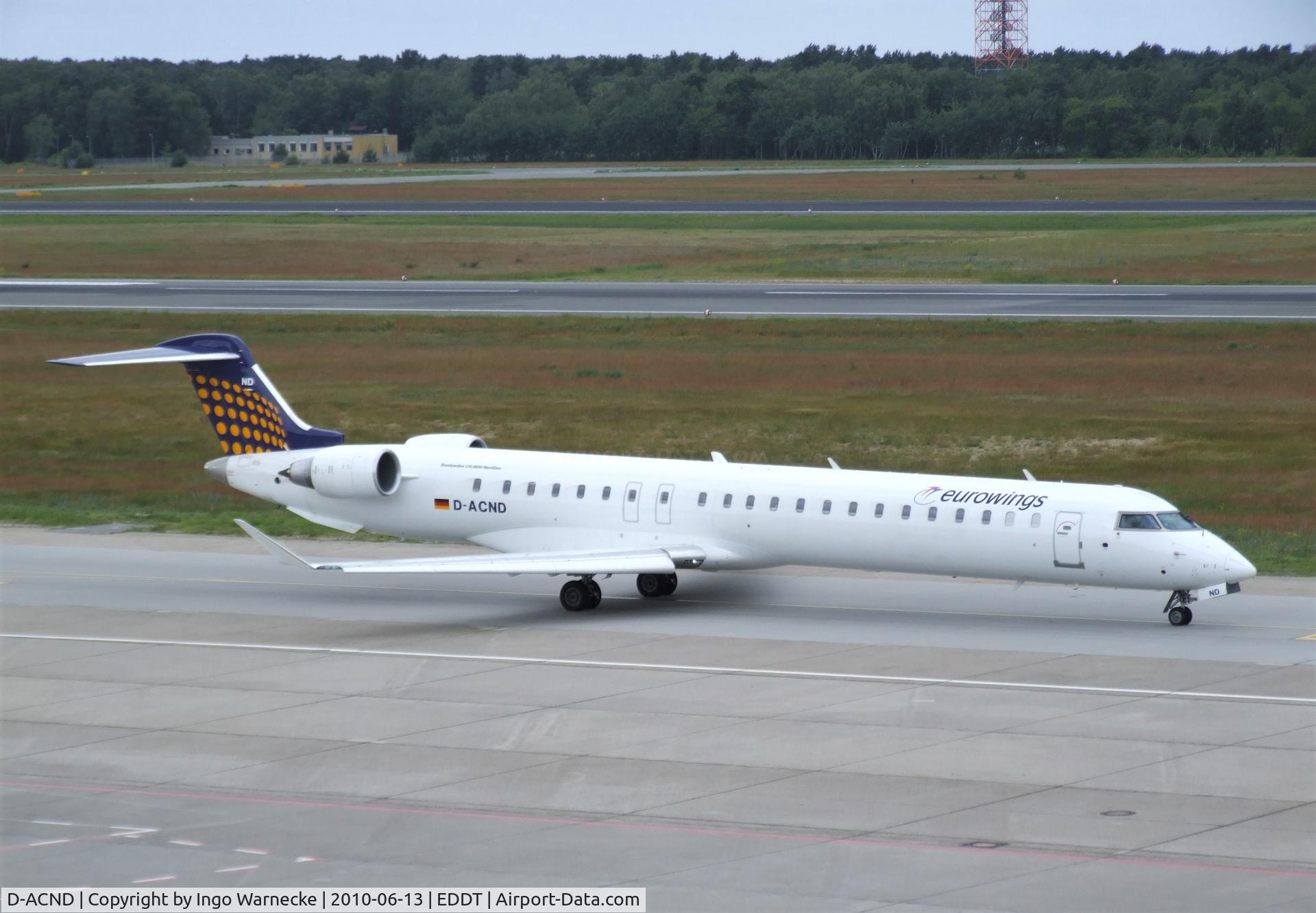 D-ACND, 2009 Bombardier CRJ-701 (CL-600-2C10) Regional Jet C/N 15238, Bombardier CRJ-701 (CL-600-2C10) of Eurowings at Berlin/Tegel airport